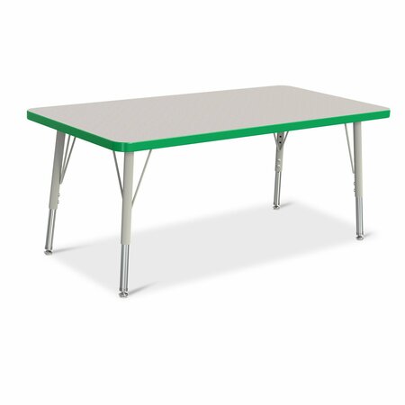 JONTI-CRAFT Berries Rectangle Activity Table, 24 in. x 48 in., E-height, Freckled Gray/Green/Gray 6403JCE119